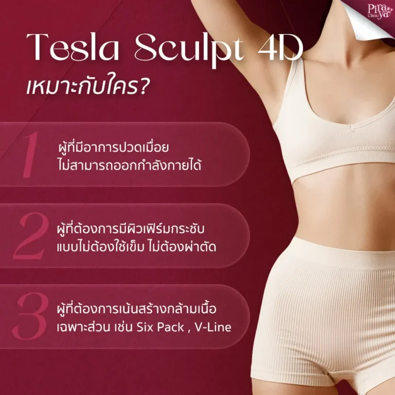 piraya clinic, ภิรญา คลินิก, คลิกนิกความงาม, คลินิก, ทำหน้า, หัตถการ, เมืองทอง, Tesla Sculpt, เทสล่า, กระชับรูปร่าง, สลายไขมัน