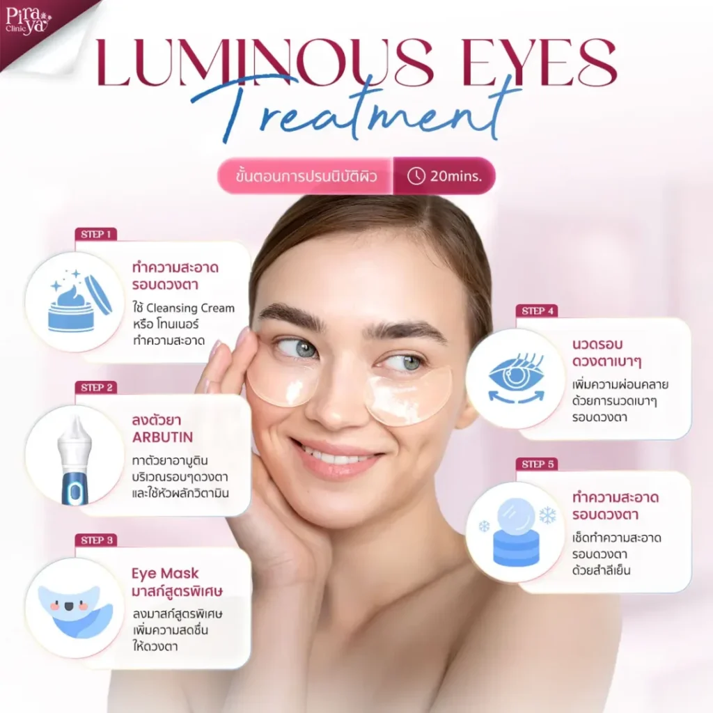 ขั้นตอนการทำทรีตเมนท์ลลดใต้ตาคล้ำ, Eyes Treatment, Facial Treatments, ทรีตเมนท์ผิวหน้า, piraya clinic, ภิรญา คลินิก, คลิกนิกความงาม, คลินิก, ทำหน้า, หัตถการ, เมืองทอง, ทรีตเมนท์