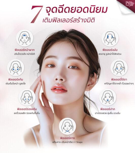7 จุดยอดนิยมในการฉีดฟิลเลอร์ยกหน้า