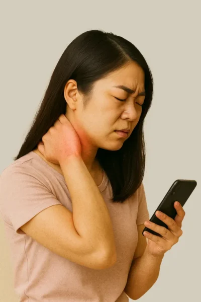 ใช้มือถือทั้งวัน ระวังคอยื่น! ส่งผลให้ปวดหัว–มึนงงแบบไม่รู้ตัว ไหล่ คอเกร็งแบบไม่รู้ตัว