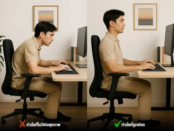 ท่านั่งที่ผิดและถูกต้อง